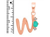 Green Onyx & White Topaz Alphabet W Pendant GRO-RDA-23.