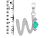 Green Onyx & White Topaz Alphabet W Pendant GRO-RDA-23.