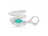 Green Onyx & White Topaz Alphabet W Pendant GRO-RDA-23.