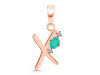 Green Onyx & White Topaz Alphabet X Pendant GRO-RDA-24.