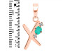 Green Onyx & White Topaz Alphabet X Pendant GRO-RDA-24.