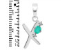 Green Onyx & White Topaz Alphabet X Pendant GRO-RDA-24.