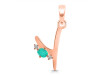 Green Onyx & White Topaz Alphabet Y Pendant GRO-RDA-25.