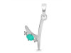 Green Onyx & White Topaz Alphabet Y Pendant GRO-RDA-25.
