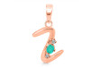 Green Onyx & White Topaz Alphabet Z Pendant GRO-RDA-26.