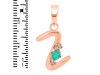 Green Onyx & White Topaz Alphabet Z Pendant GRO-RDA-26.