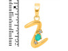 Green Onyx & White Topaz Alphabet Z Pendant GRO-RDA-26.