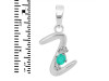 Green Onyx & White Topaz Alphabet Z Pendant GRO-RDA-26.