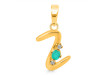 Green Onyx & White Topaz Alphabet Z Pendant GRO-RDA-26.