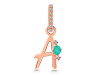 Green Onyx & White Topaz Alphabet A Pendant GRO-RDA-27.