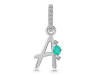 Green Onyx & White Topaz Alphabet A Pendant GRO-RDA-27.