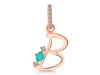 Green Onyx & White Topaz Alphabet B Pendant GRO-RDA-28.