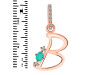 Green Onyx & White Topaz Alphabet B Pendant GRO-RDA-28.