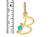 Green Onyx & White Topaz Alphabet B Pendant GRO-RDA-28.