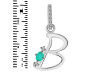 Green Onyx & White Topaz Alphabet B Pendant GRO-RDA-28.