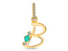 Green Onyx & White Topaz Alphabet B Pendant GRO-RDA-28.