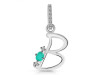Green Onyx & White Topaz Alphabet B Pendant GRO-RDA-28.