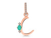 Green Onyx & White Topaz Alphabet C Pendant GRO-RDA-29.