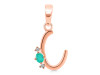 Green Onyx & White Topaz Alphabet C Pendant GRO-RDA-3.