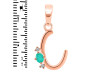 Green Onyx & White Topaz Alphabet C Pendant GRO-RDA-3.