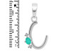 Green Onyx & White Topaz Alphabet C Pendant GRO-RDA-3.