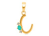 Green Onyx & White Topaz Alphabet C Pendant GRO-RDA-3.