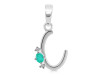 Green Onyx & White Topaz Alphabet C Pendant GRO-RDA-3.