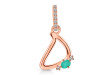 Green Onyx & White Topaz Alphabet D Pendant GRO-RDA-30.