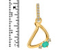 Green Onyx & White Topaz Alphabet D Pendant GRO-RDA-30.