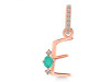 Green Onyx & White Topaz Alphabet E Pendant GRO-RDA-31.