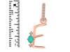 Green Onyx & White Topaz Alphabet E Pendant GRO-RDA-31.