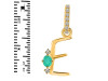Green Onyx & White Topaz Alphabet E Pendant GRO-RDA-31.