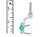 Green Onyx & White Topaz Alphabet E Pendant GRO-RDA-31.