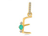Green Onyx & White Topaz Alphabet E Pendant GRO-RDA-31.