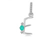 Green Onyx & White Topaz Alphabet E Pendant GRO-RDA-31.