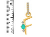 Green Onyx & White Topaz Alphabet F Pendant GRO-RDA-32.