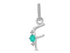 Green Onyx & White Topaz Alphabet F Pendant GRO-RDA-32.