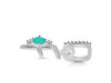 Green Onyx & White Topaz Alphabet F Pendant GRO-RDA-32.
