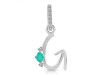 Green Onyx & White Topaz Alphabet G Pendant GRO-RDA-33.