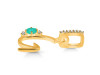 Green Onyx & White Topaz Alphabet G Pendant GRO-RDA-33.