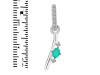 Green Onyx & White Topaz Alphabet I Pendant GRO-RDA-35.