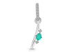 Green Onyx & White Topaz Alphabet I Pendant GRO-RDA-35.