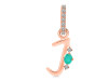 Green Onyx & White Topaz Alphabet J Pendant GRO-RDA-36.