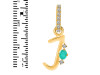 Green Onyx & White Topaz Alphabet J Pendant GRO-RDA-36.