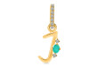 Green Onyx & White Topaz Alphabet J Pendant GRO-RDA-36.