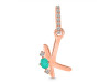 Green Onyx & White Topaz Alphabet K Pendant GRO-RDA-37.