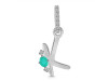 Green Onyx & White Topaz Alphabet K Pendant GRO-RDA-37.