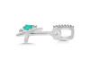 Green Onyx & White Topaz Alphabet K Pendant GRO-RDA-37.