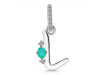 Green Onyx & White Topaz Alphabet L Pendant GRO-RDA-38.