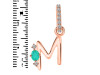 Green Onyx & White Topaz Alphabet M Pendant GRO-RDA-39.